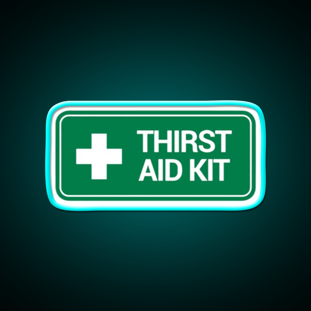 Thirst Aid Kit Logo Beer Bar Decor Led Neon Sign Rgb Color - Size and dimension reference