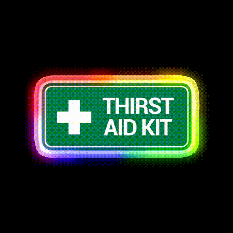 Thirst Aid Kit Logo Beer Bar Decor Led Neon Sign Rgb Color - LED neon sign close-up detail