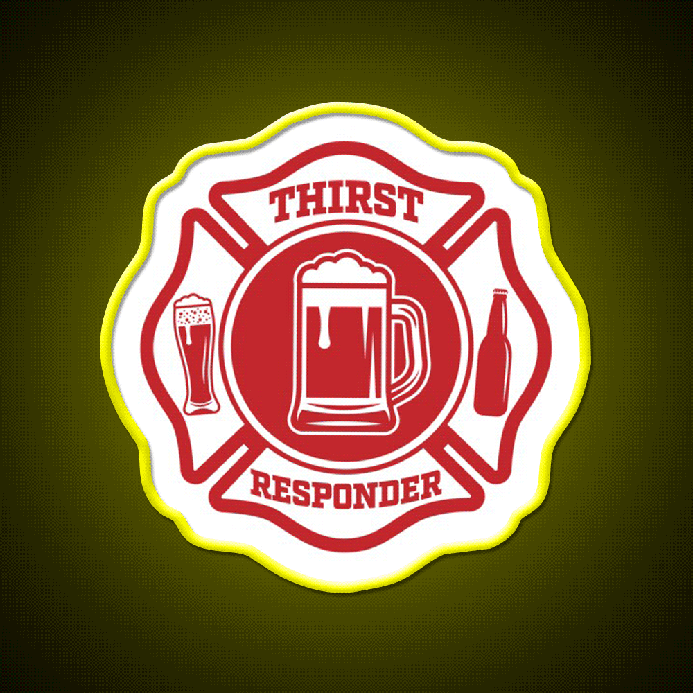 Thirst Responder Bar Tenders Cocktail Bar Decor Led Neon Sign Rgb Color - Custom LED neon sign front view