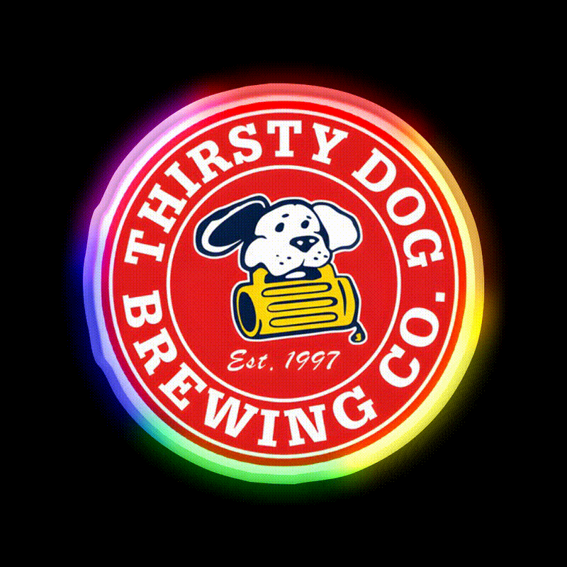 Thirsty Dog Brewery Beer Bar Decor Led Neon Sign Rgb Color - LED neon sign close-up detail