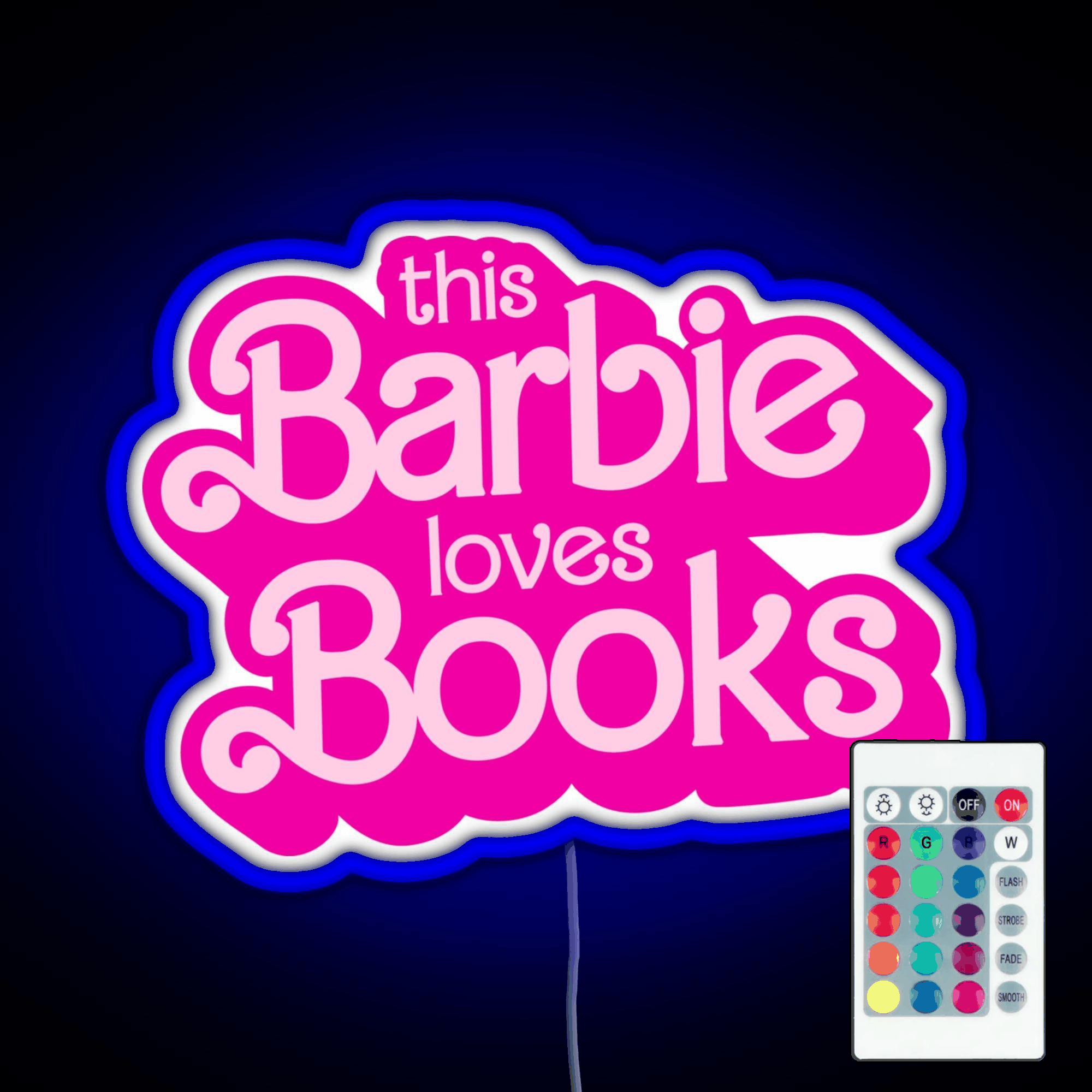This Barbie Loves Books Rgb Led Neon Sign Pop Wall Art