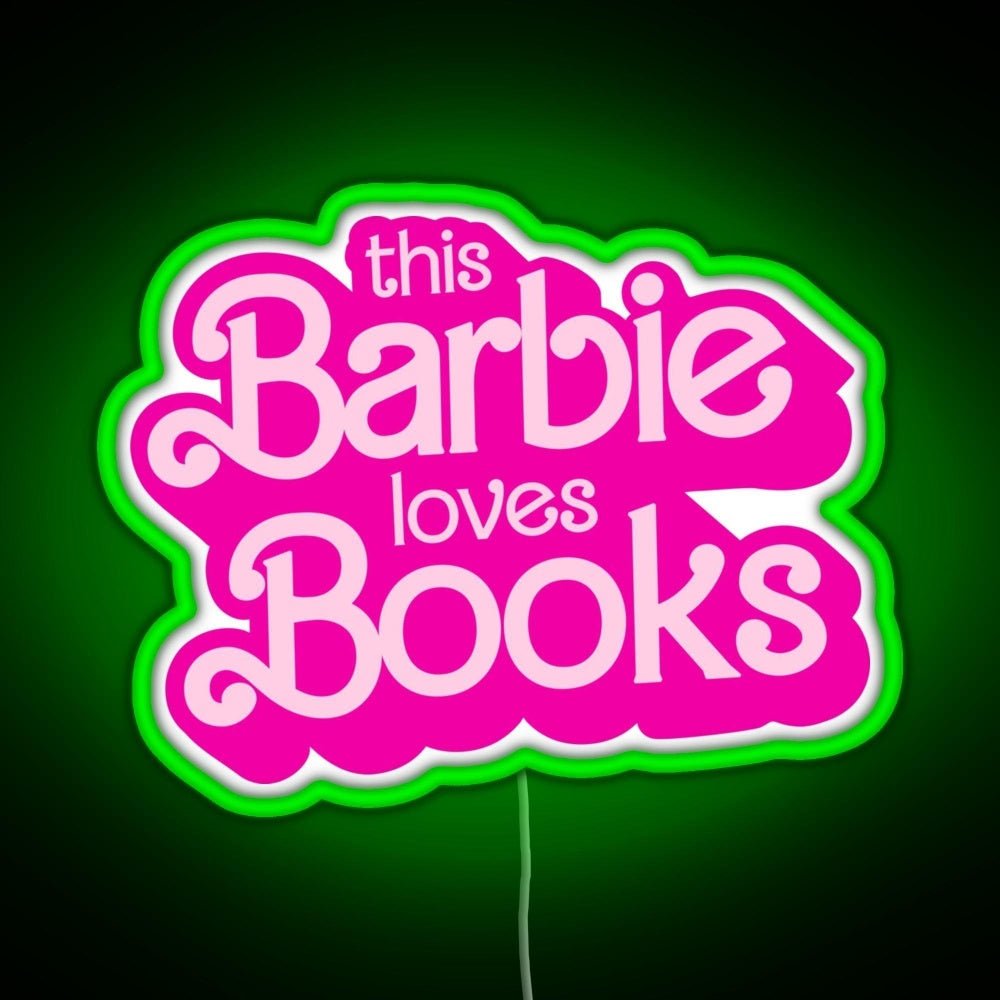 This Barbie Loves Books Rgb Led Neon Sign Pop Wall Art - Shineneon