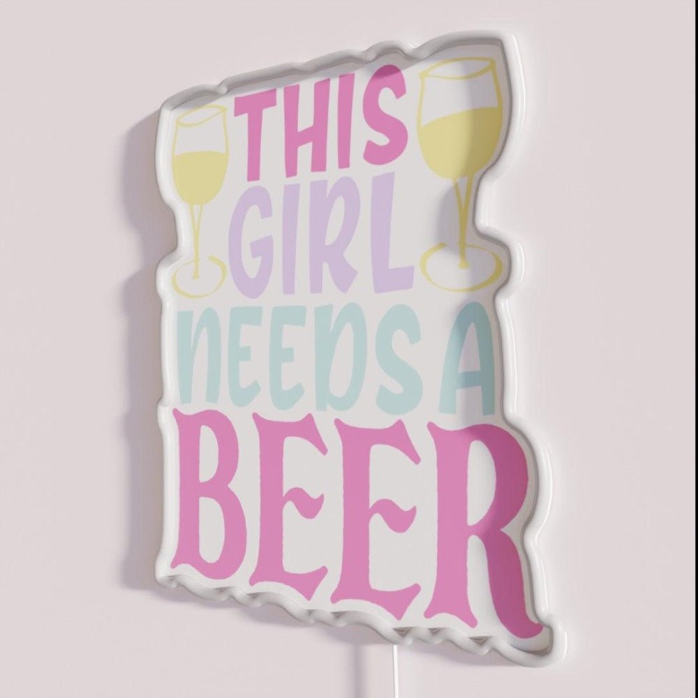 This Girl Needs A Beer Rgb Led Neon Sign - Shineneon