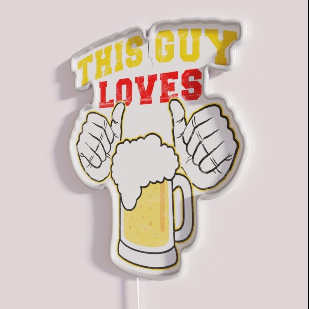 This Guy Loves Beer Rgb Led Neon Sign - Shineneon