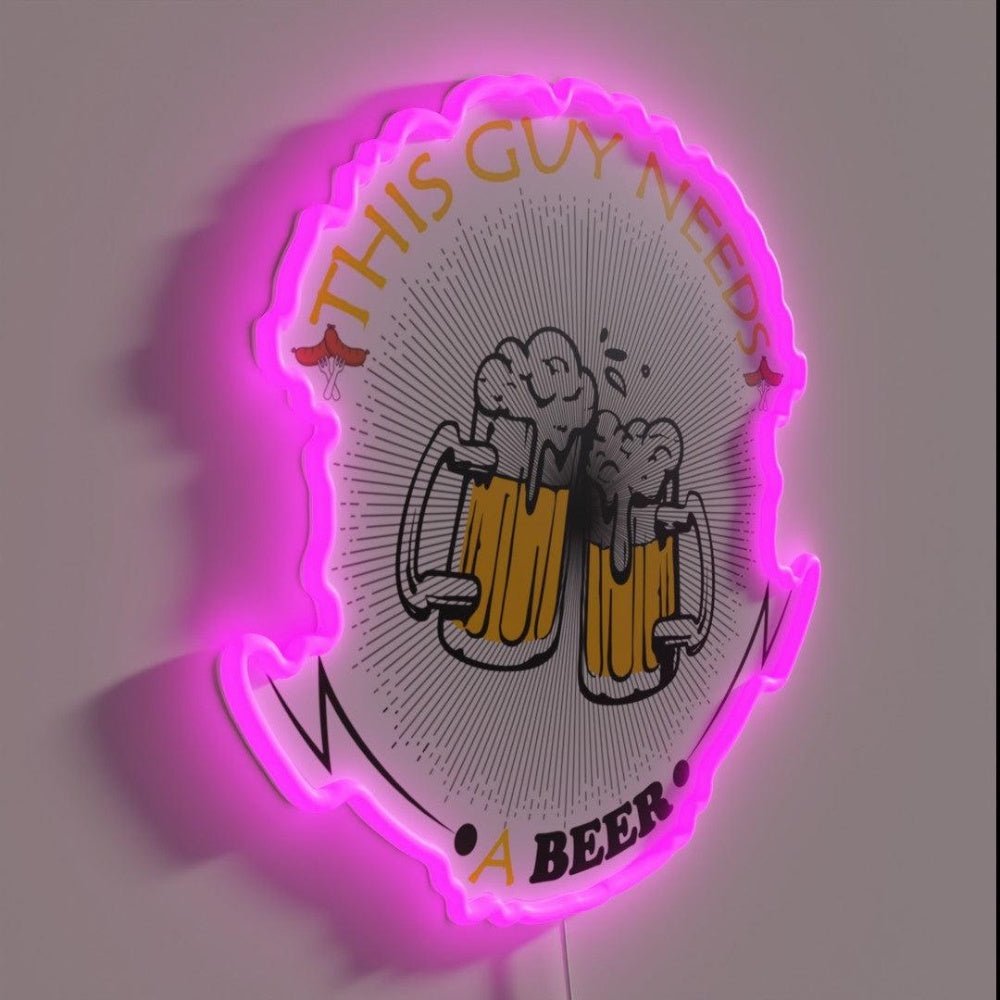 This Guy Needs A Beer Rgb Led Neon Sign - Shineneon