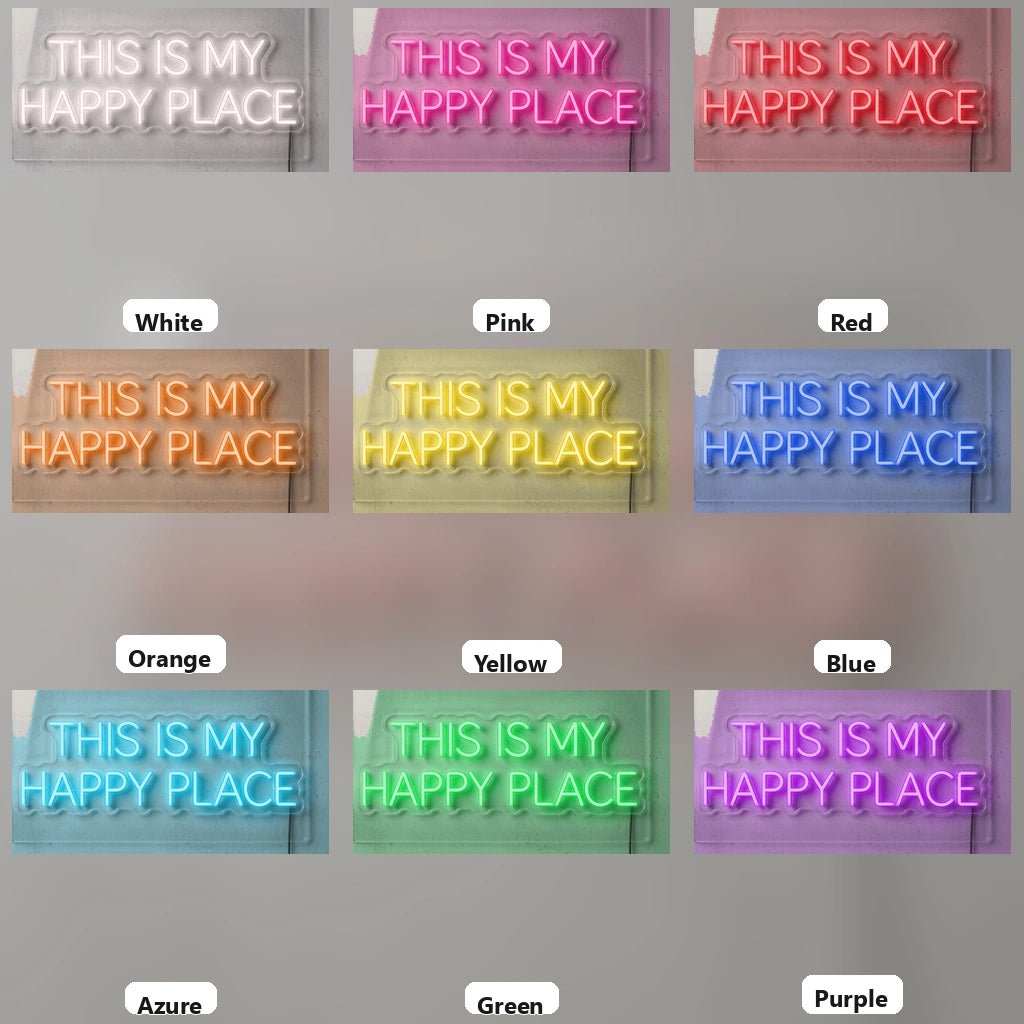 This Is My Happy Place LED Neon Sign Wall Decor - Shineneon