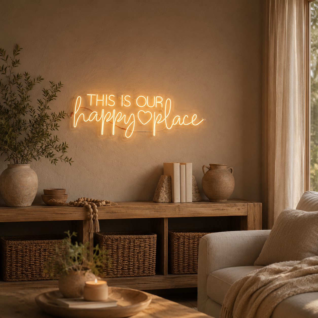 This Is Our Happy Place LED Neon Sign Home Art - 02 High-Converting Product Image