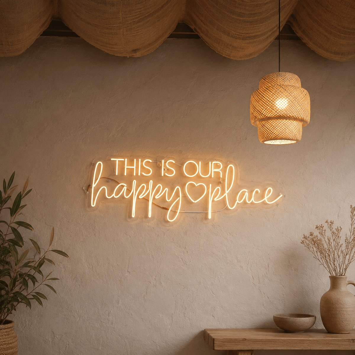 This Is Our Happy Place LED Neon Sign Home Art - Shineneon