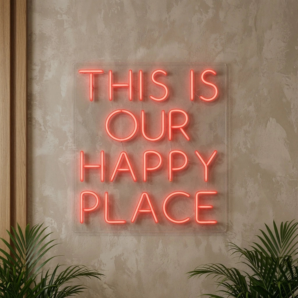 This Is Our Happy Place LED Neon Sign Wall Decor - 01 Original Product Image