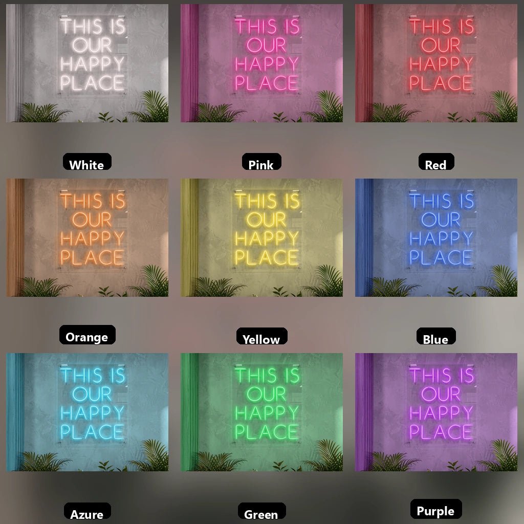 This Is Our Happy Place LED Neon Sign Wall Neon Sign - Shineneon
