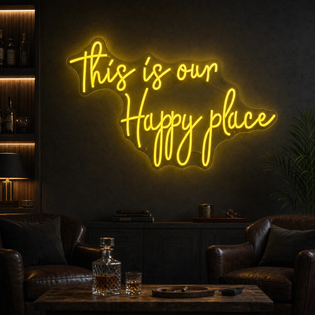 This Is Our Happy Place Man Cave LED Neon Sign high-converting product image