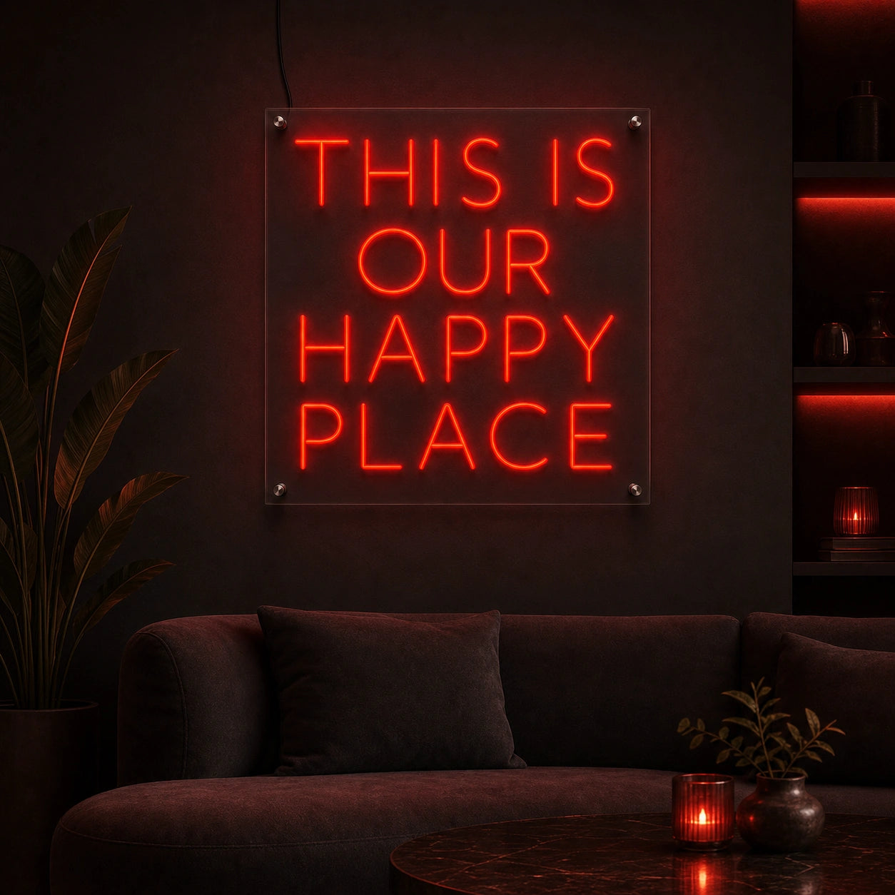 This Is Our Happy Place Room Decor LED Neon Sign high-converting product image
