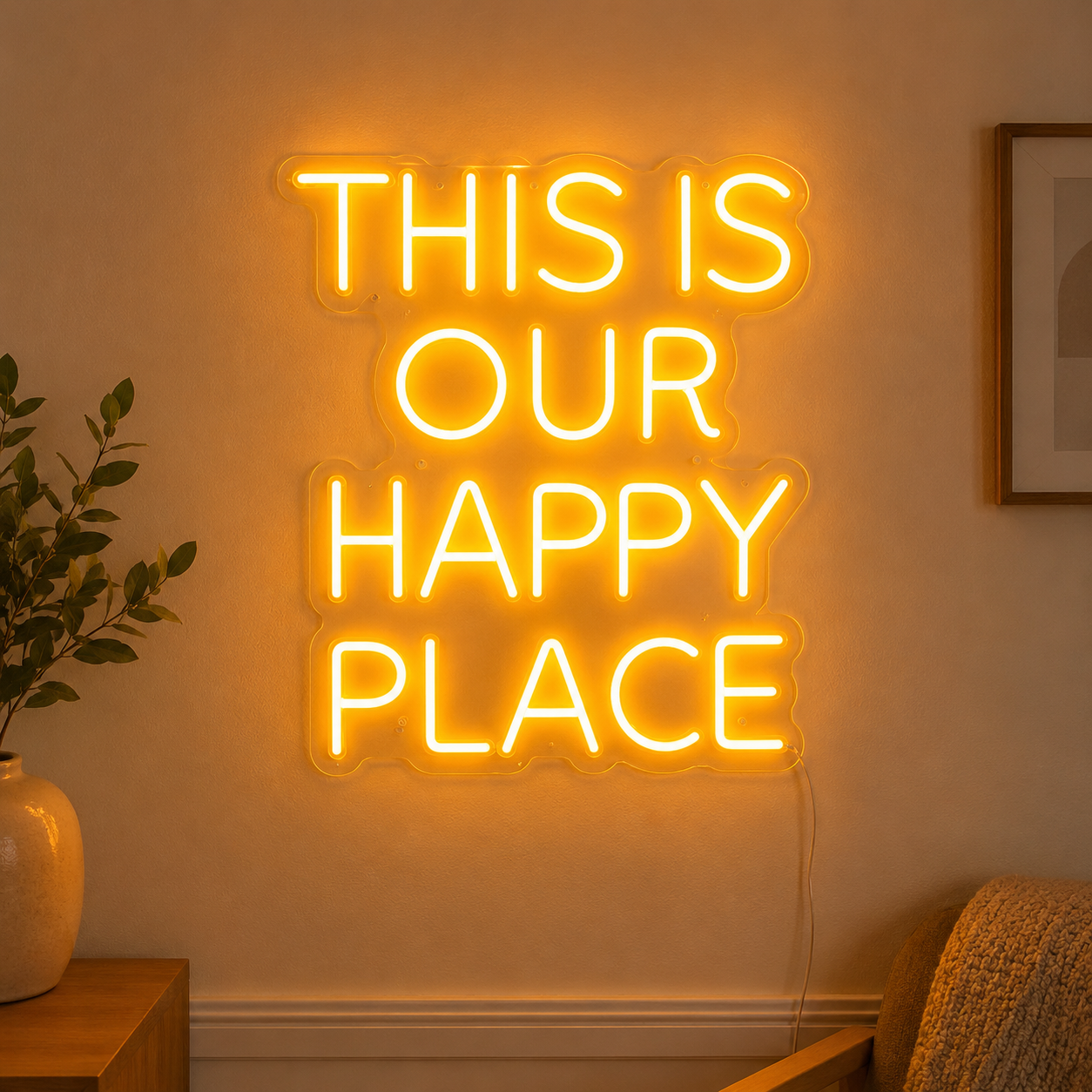 This Is Our Happy Place Sign Flex Neon LED Sign Bedroom Living LED Neon Sign main product image