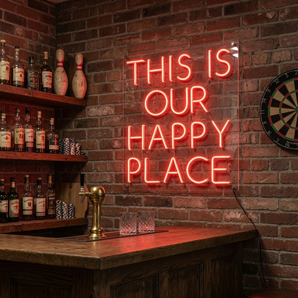 This Is Our Happy Place Wall Decor LED Neon Sign - 03 Real Lifestyle Scene