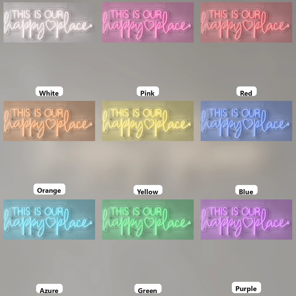 This Is Our Happy Place Wall Decor LED Neon Sign Wall Neon Sign - 05 Color Grid