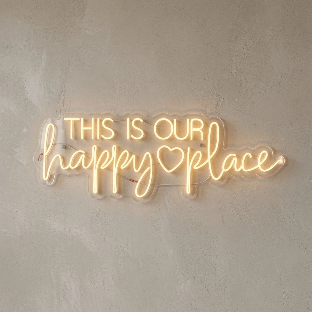 This Is Our Happy Place Wall Decor LED Neon Sign Wall Neon Sign - Shineneon