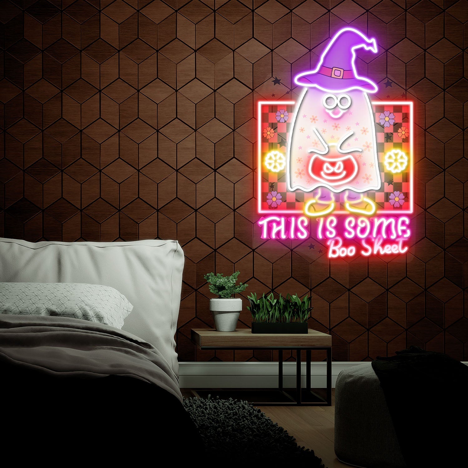 This Is Some Boo Sheet Ghost Halloween Acrylic Led Neon Sign | Shineneon