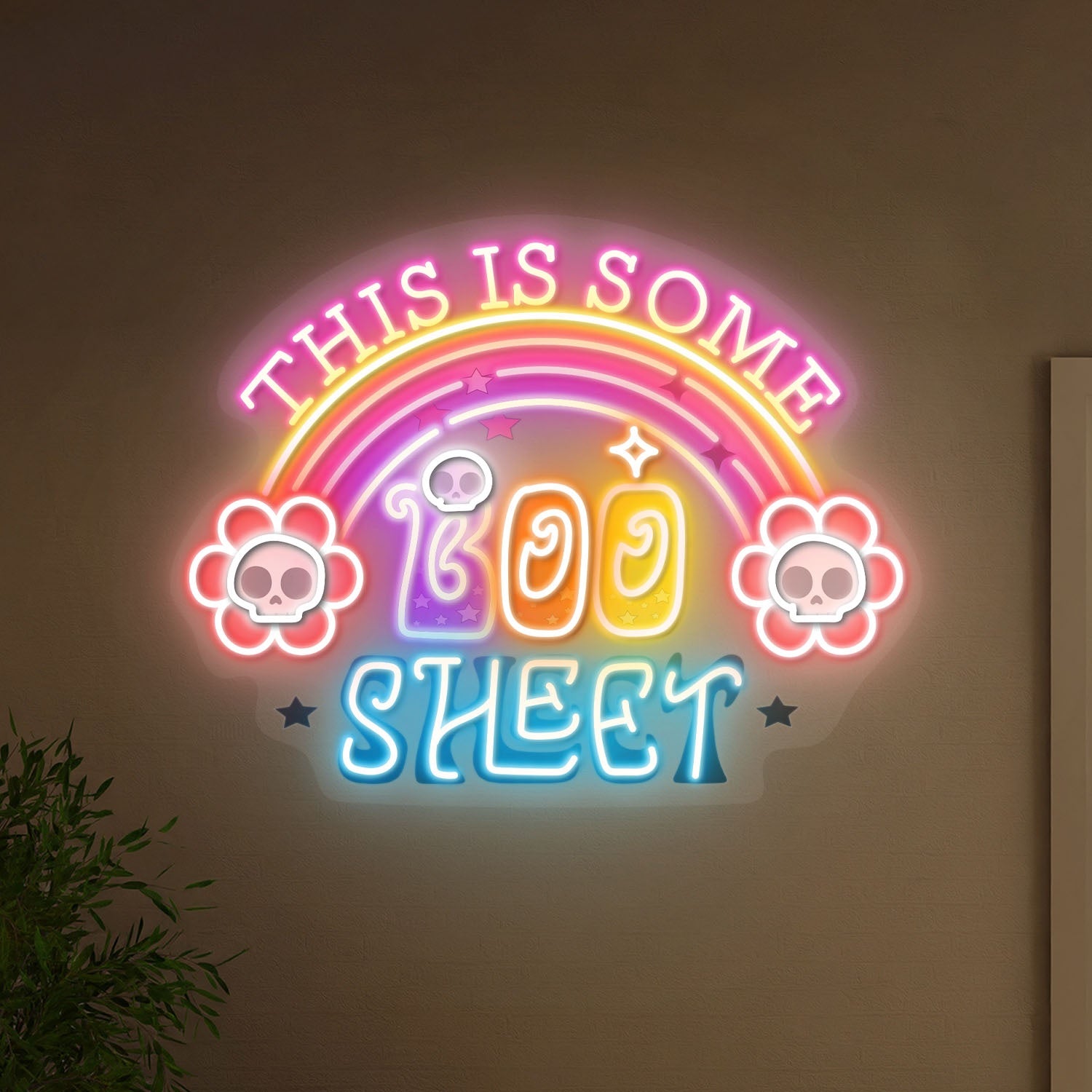 This Is Some Boo Sheet Rainbow Halloween Acrylic Led Neon Sign | Shineneon