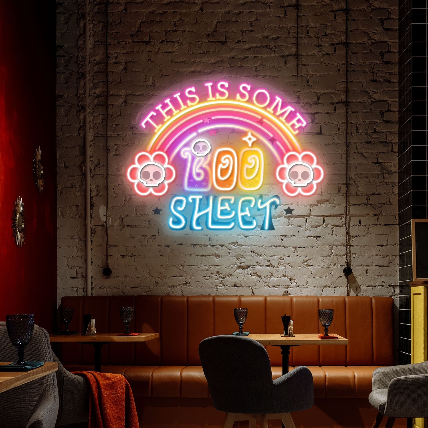 This Is Some Boo Sheet Rainbow Halloween Acrylic Led Neon Sign | Shineneon