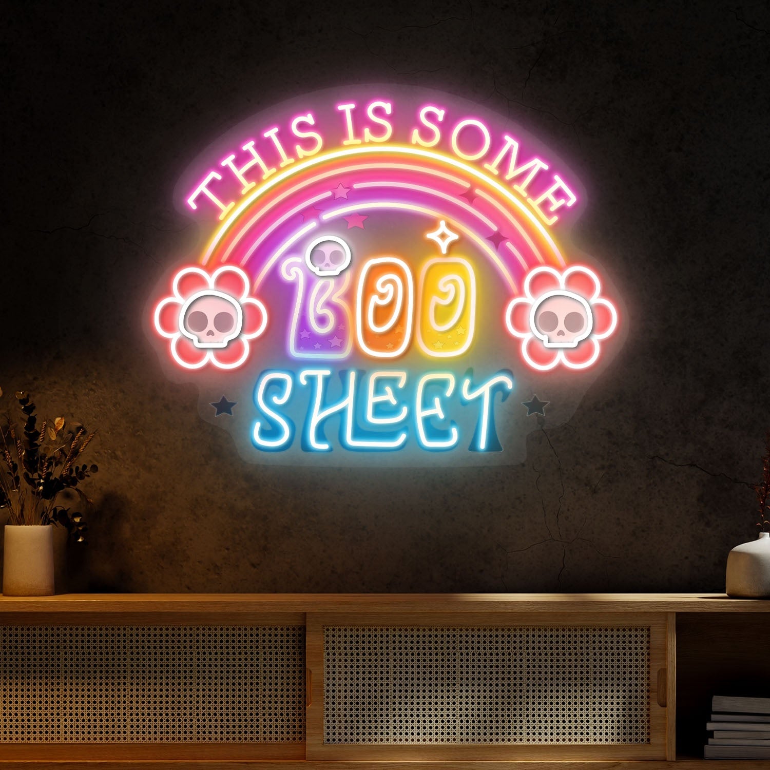 This Is Some Boo Sheet Rainbow Halloween Acrylic Led Neon Sign | Shineneon