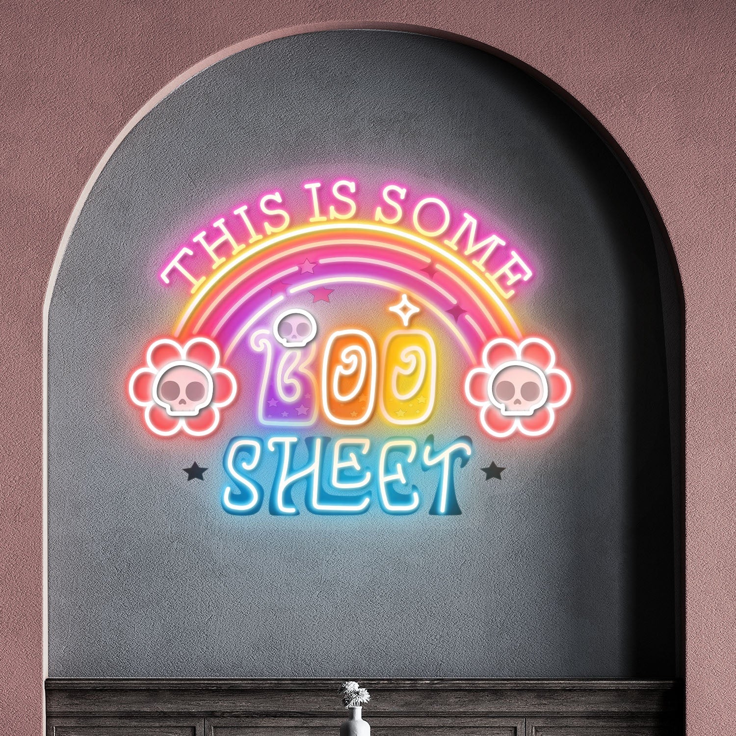 This Is Some Boo Sheet Rainbow Halloween Acrylic Led Neon Sign | Shineneon