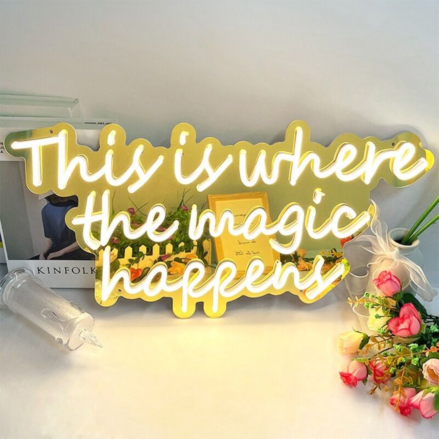 This Is Where The Magic Happens Gold Backsplash Led Neon Signs | Shineneon