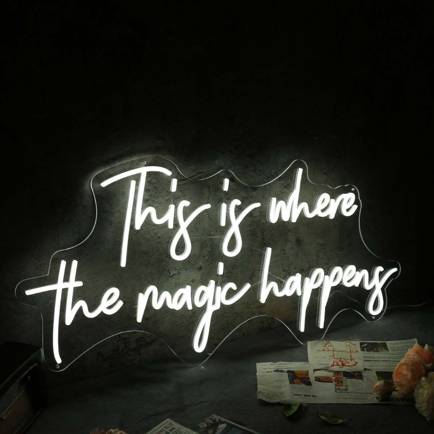 This Is Where The Magic Happens White Led Neon Sign | Shineneon