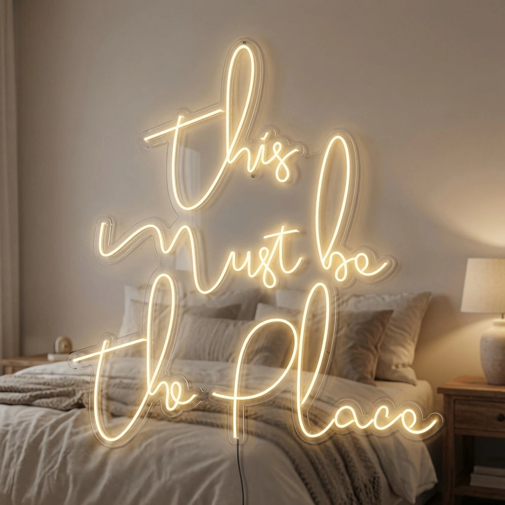 This Must Be The Place Bedroom Decor LED Neon Sign - 03 Real Lifestyle Scene