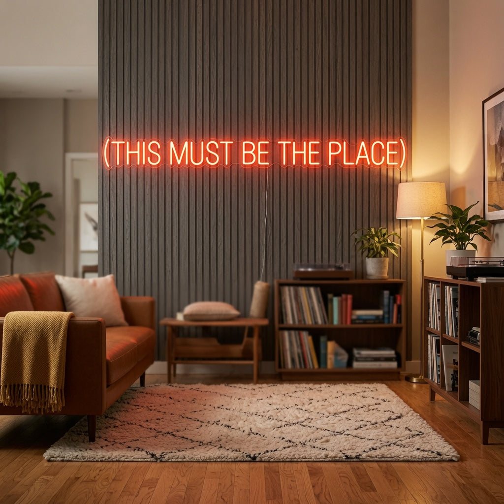 This Must Be The Place Lettering Home Decor LED Neon Sign - 03 Real Lifestyle Scene