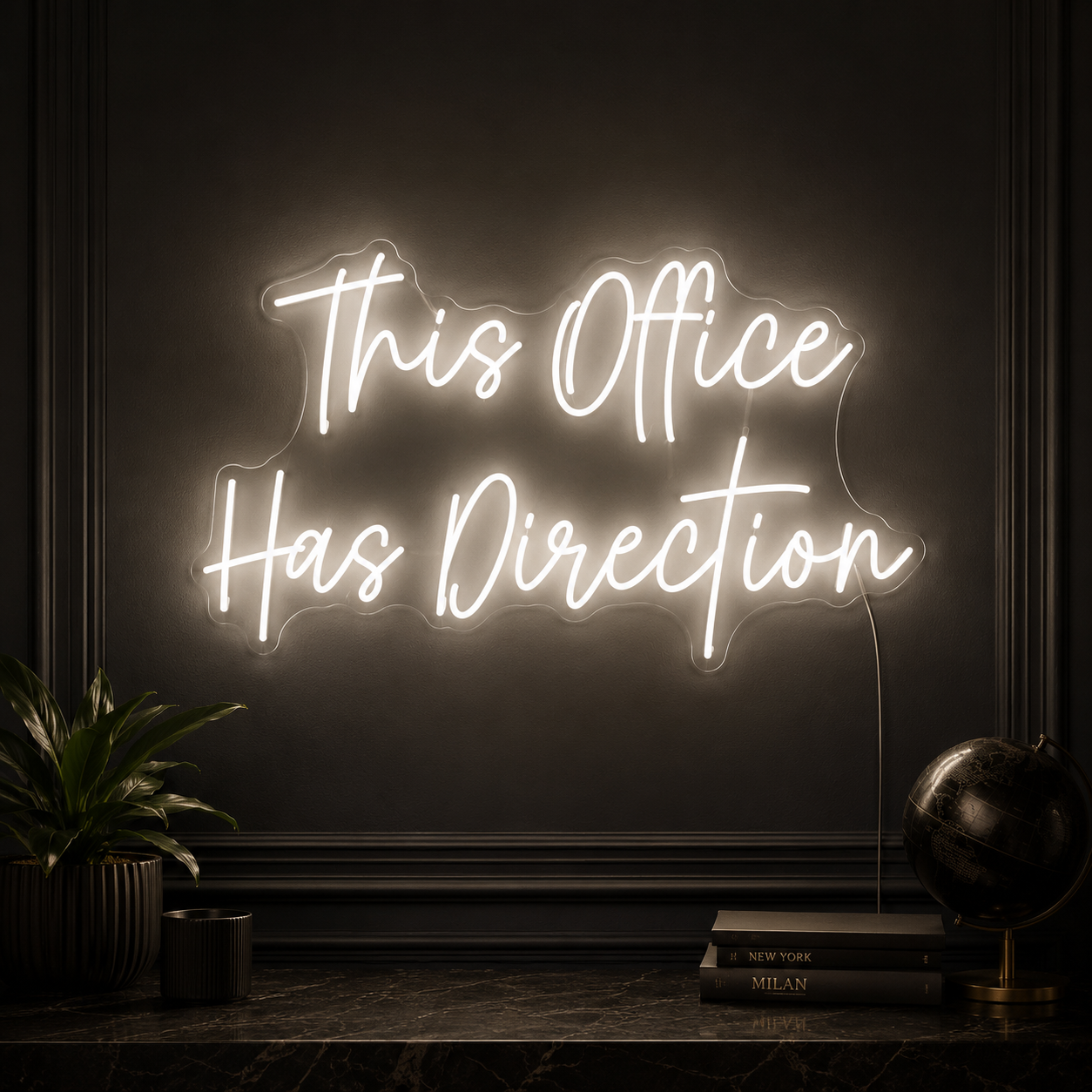 This Office Has Direction LED Neon Sign - 03 Real Lifestyle Scene