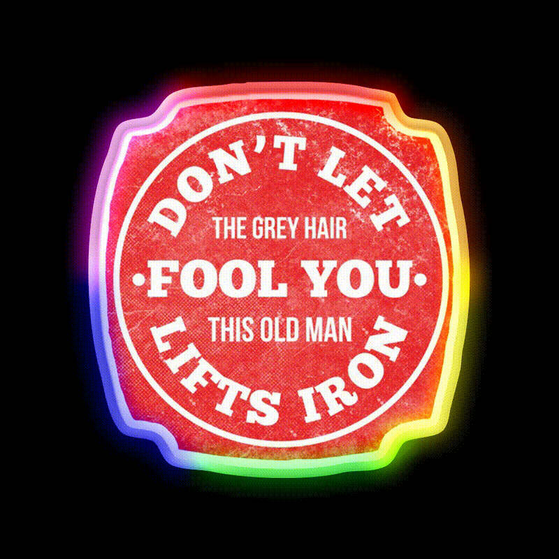 This Old Man Lifts Iron Gym Fitness Led Neon Sign Rgb Color