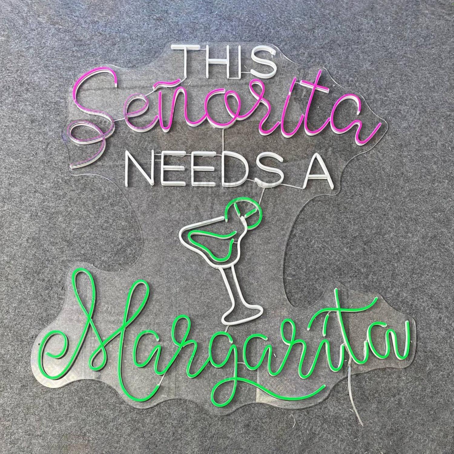 This Senorita Needs A Margarita Led Neon Sign | Shineneon