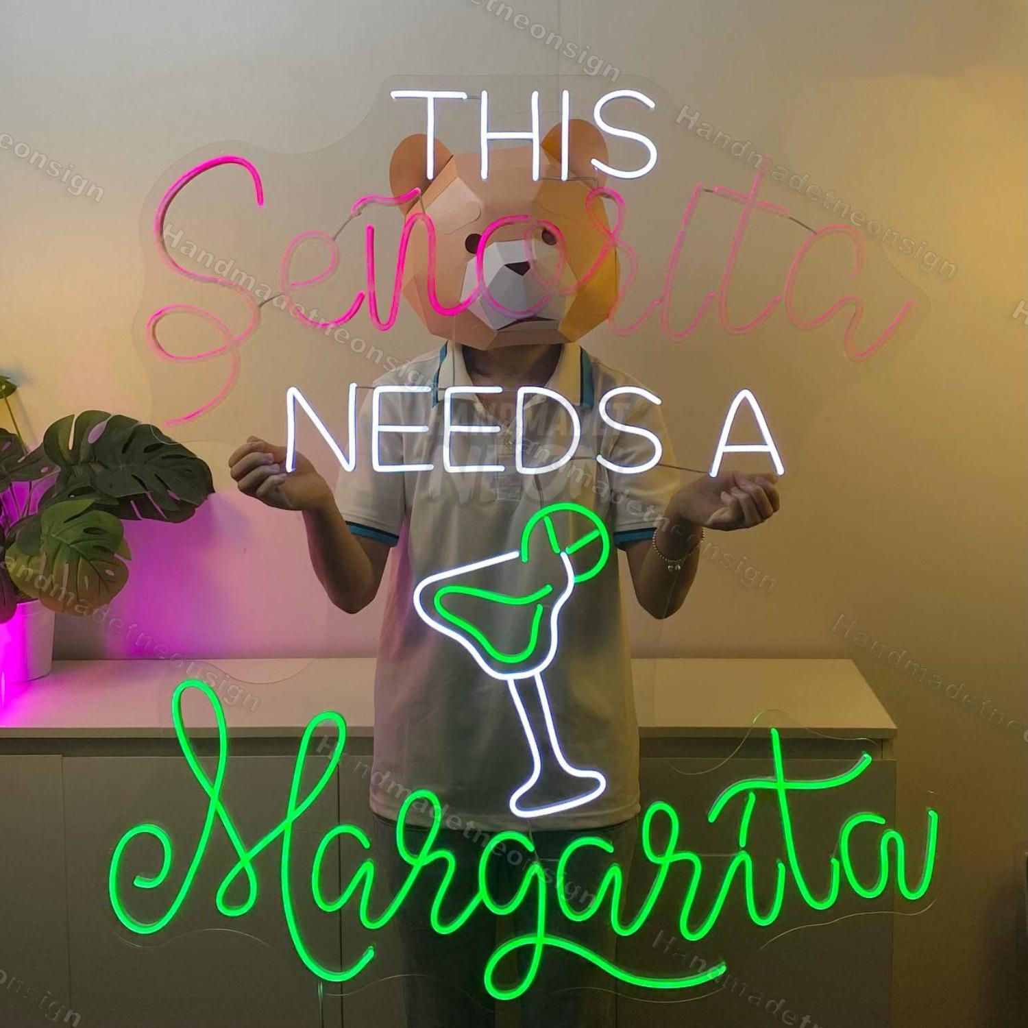 This Senorita Needs A Margarita Led Neon Sign Bar Led Neon Sign | Shineneon