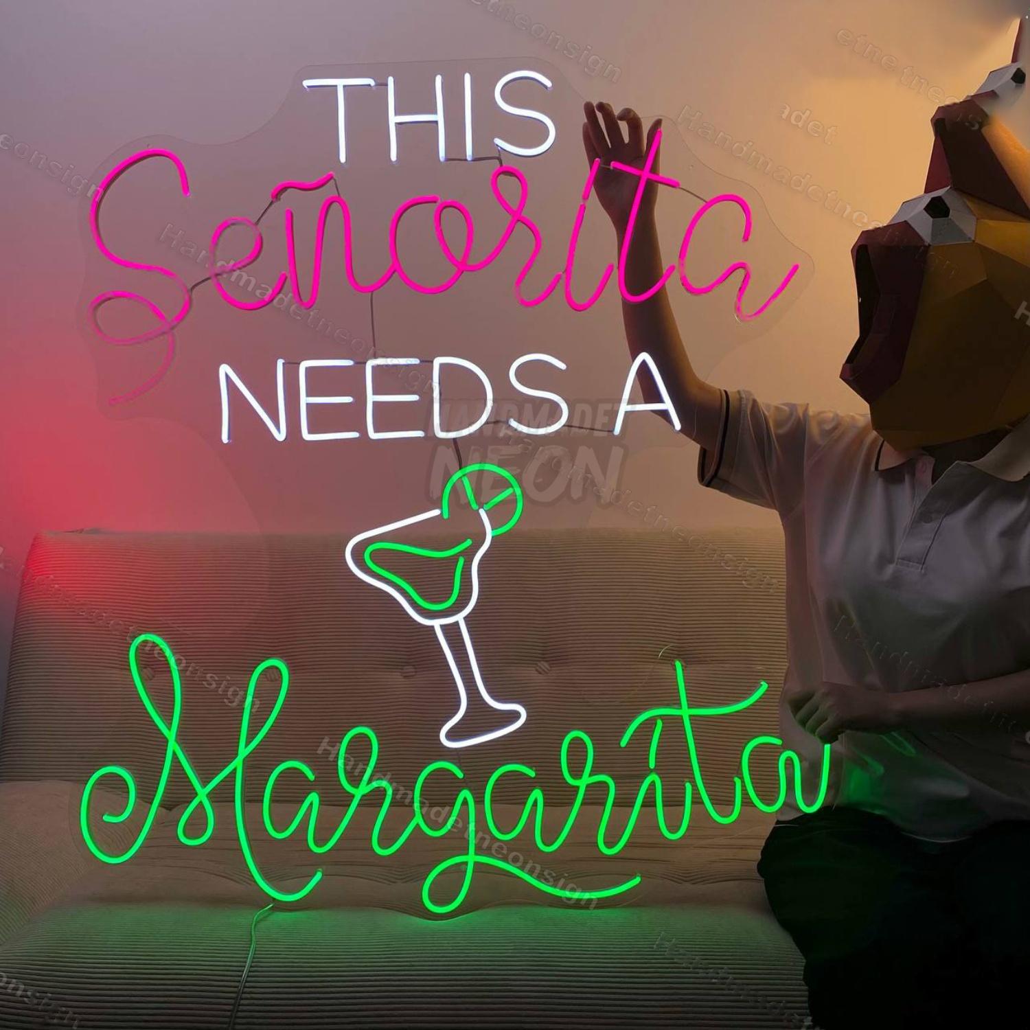 This Senorita Needs A Margarita Led Neon Sign Bar Led Neon Sign | Shineneon