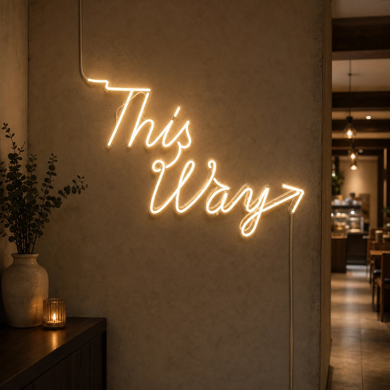 This Way LED Neon Sign real lifestyle scene