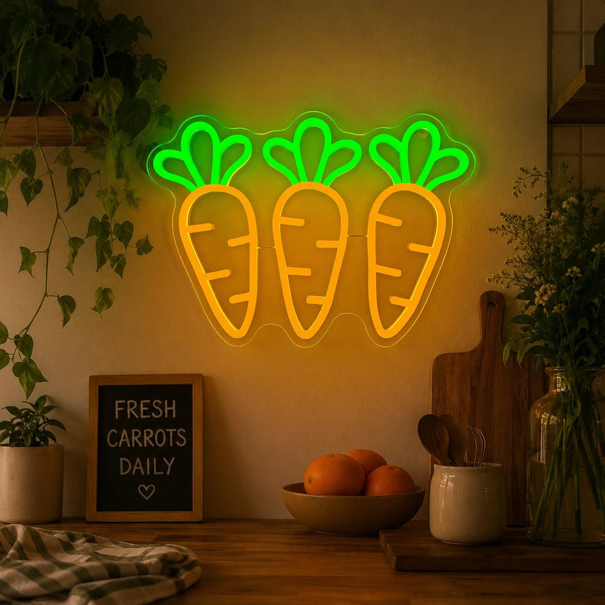 Three Carrots LED Neon Sign - Shineneon