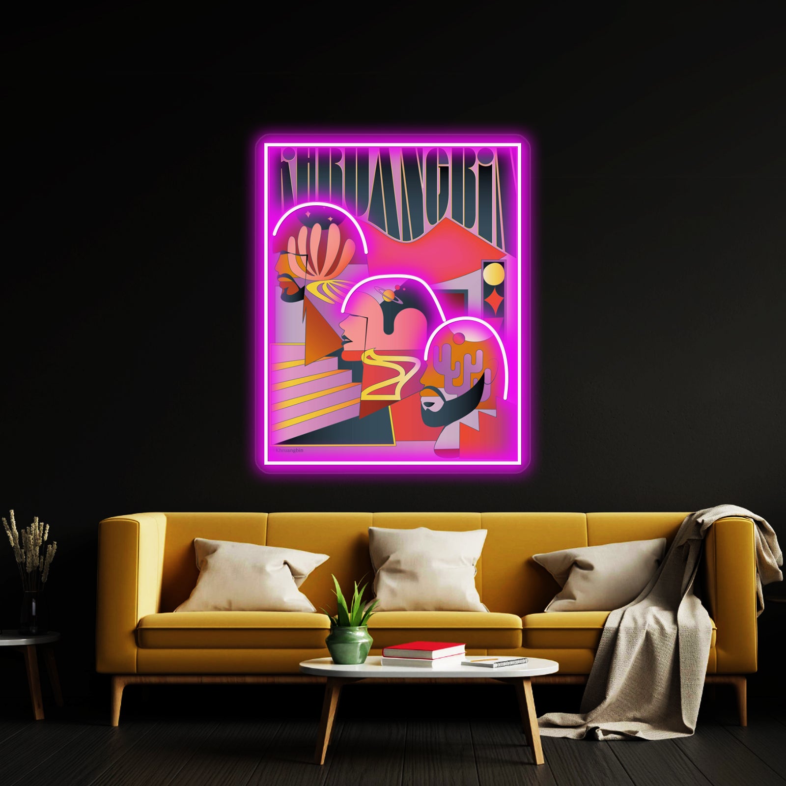 Three Laura Friend In Abstract Poster Wall Artwork Neon Signs | Shineneon