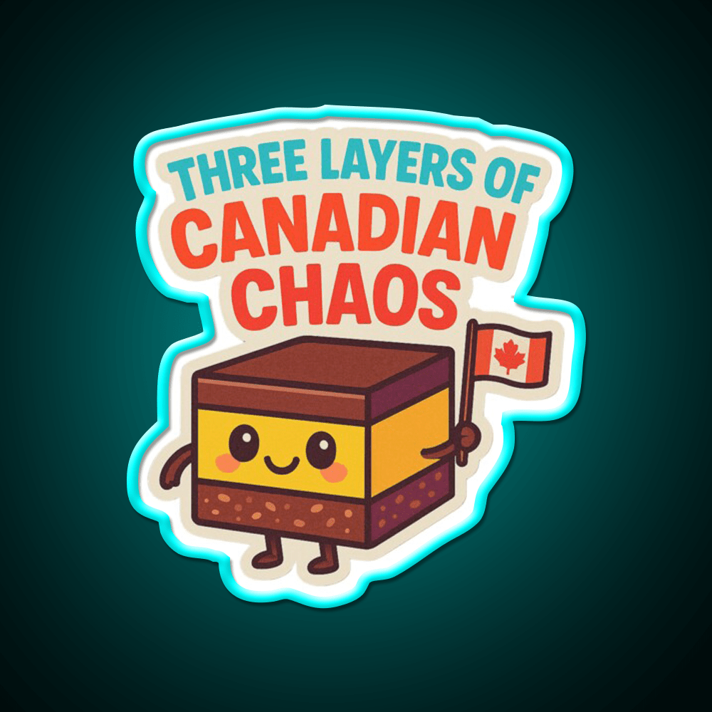 Three Layers Of Canadian Chaos Nanaimo Bar Snack Food Led Neon Sign Rgb Color - Shineneon