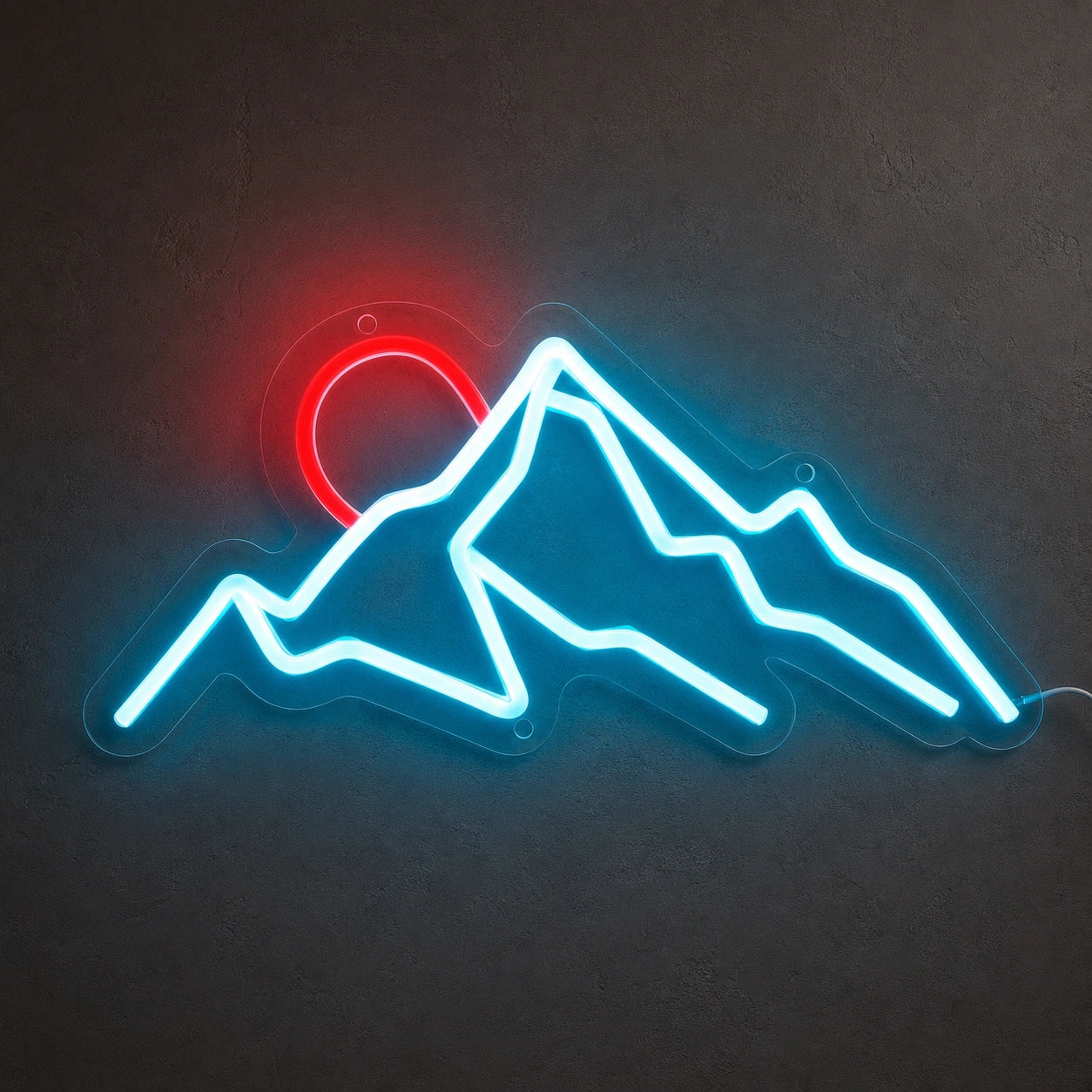 Three Mountain Peaks And Half Sun LED Neon Sign main product image