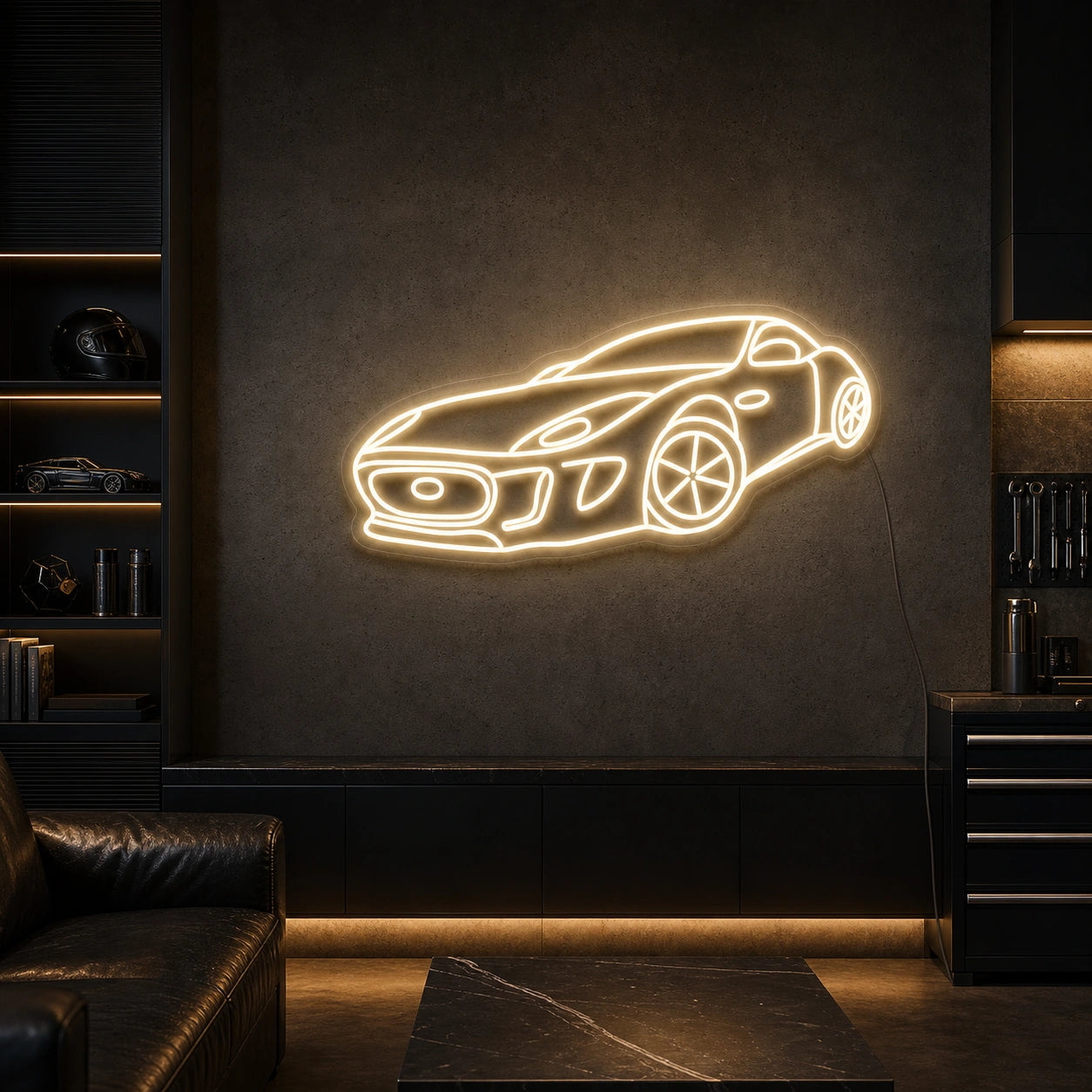 Three Quarter Sports Car LED Neon Sign high-converting product image