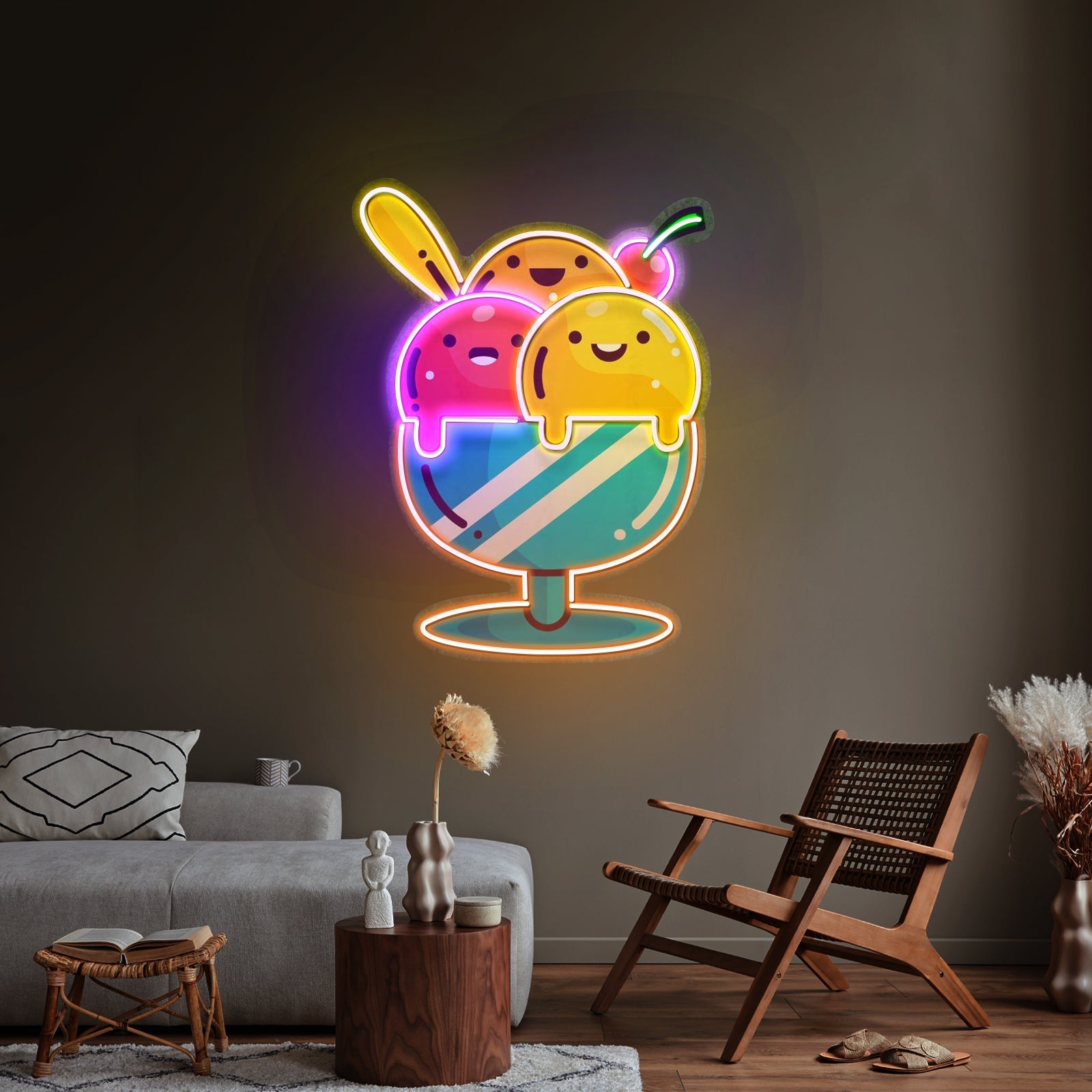 Three Scandinavian Santas Neon Artwork For Sale - Shineneon