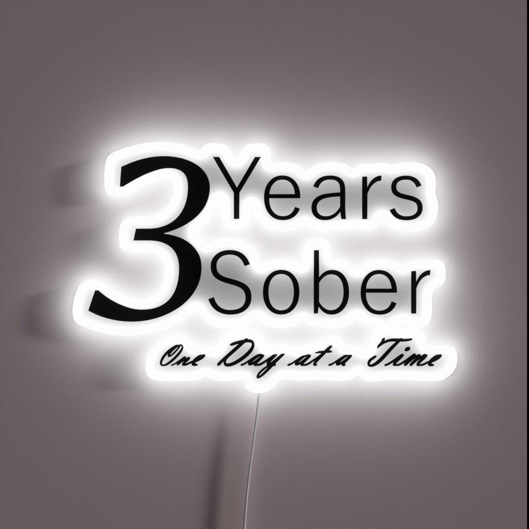 Three Year Anniversary Birthday Living One Day Rgb Led Neon Sign