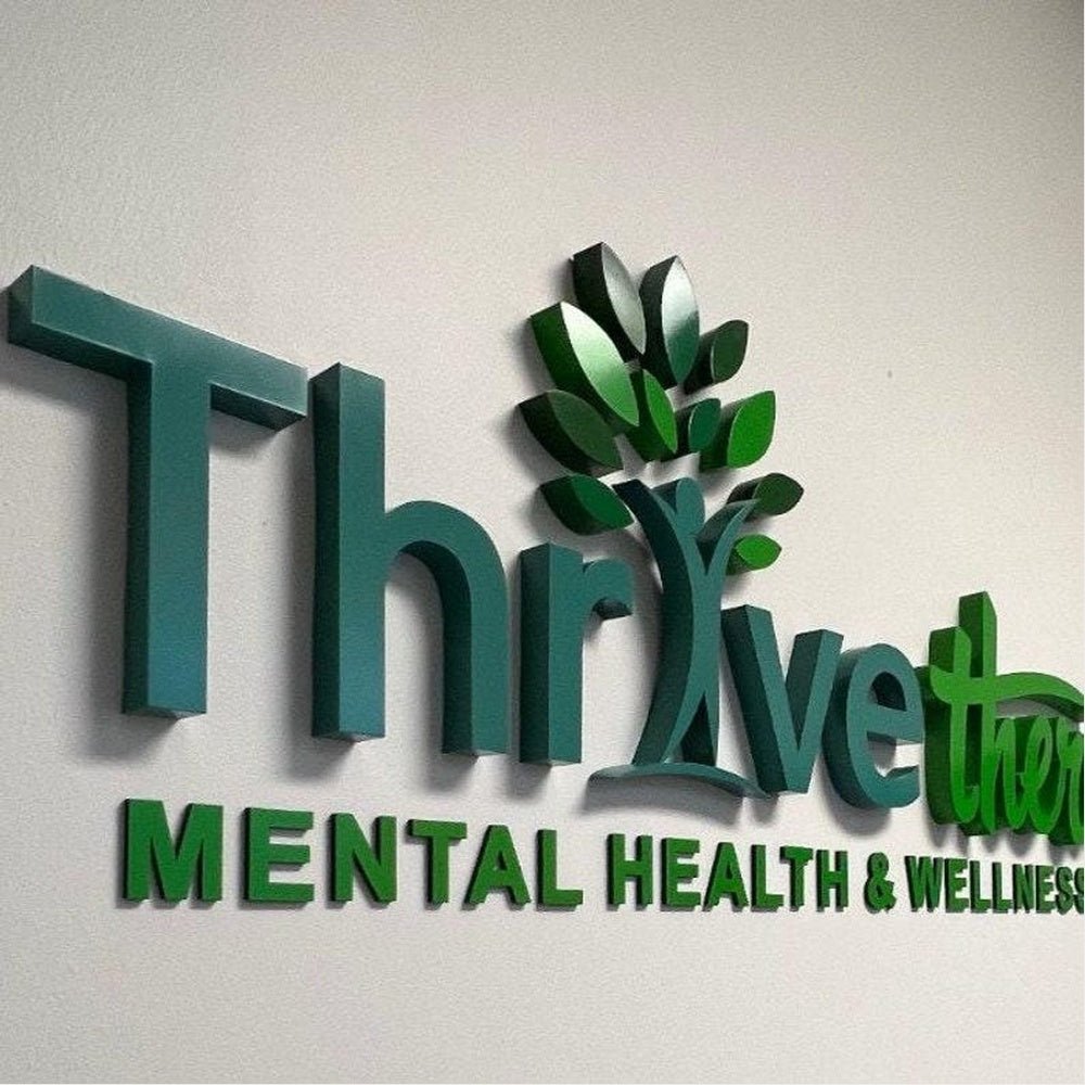 Thrive Therapy Stainless Steel Metal 3d Sign - Shineneon