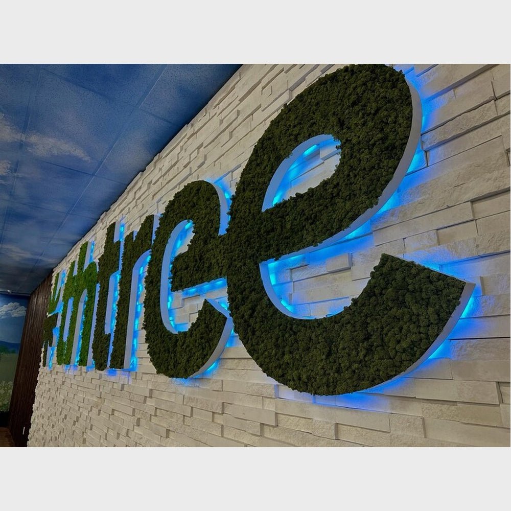 Thtree 3D Moss Letter Sign - Shineneon