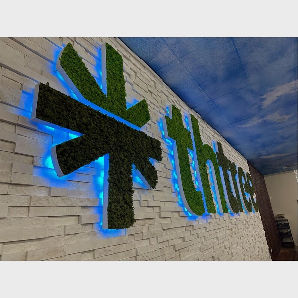 Thtree 3D Moss Letter Sign - Shineneon