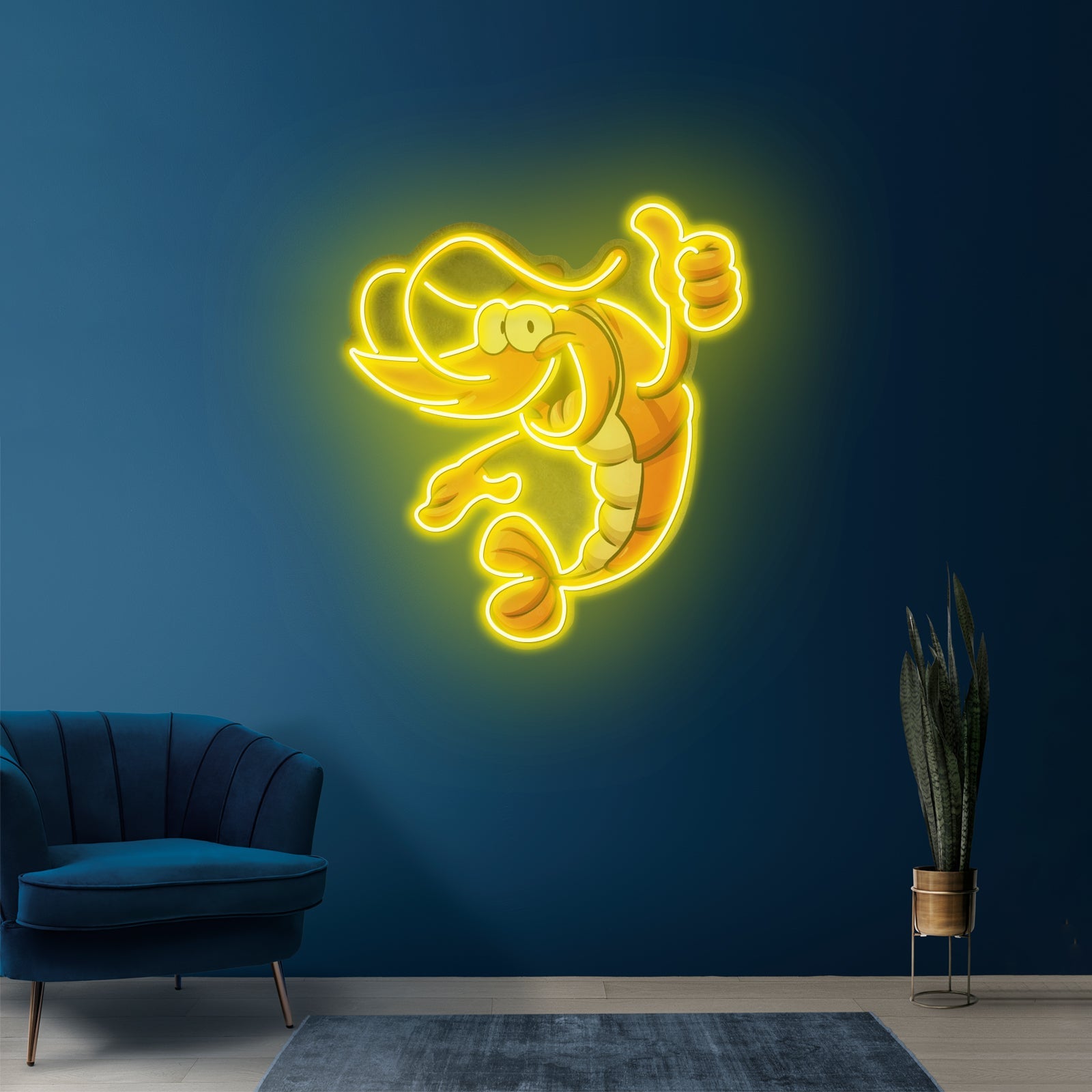 Thumps Up Shrimp Custom Led Signs Artwork For Sale - Shineneon