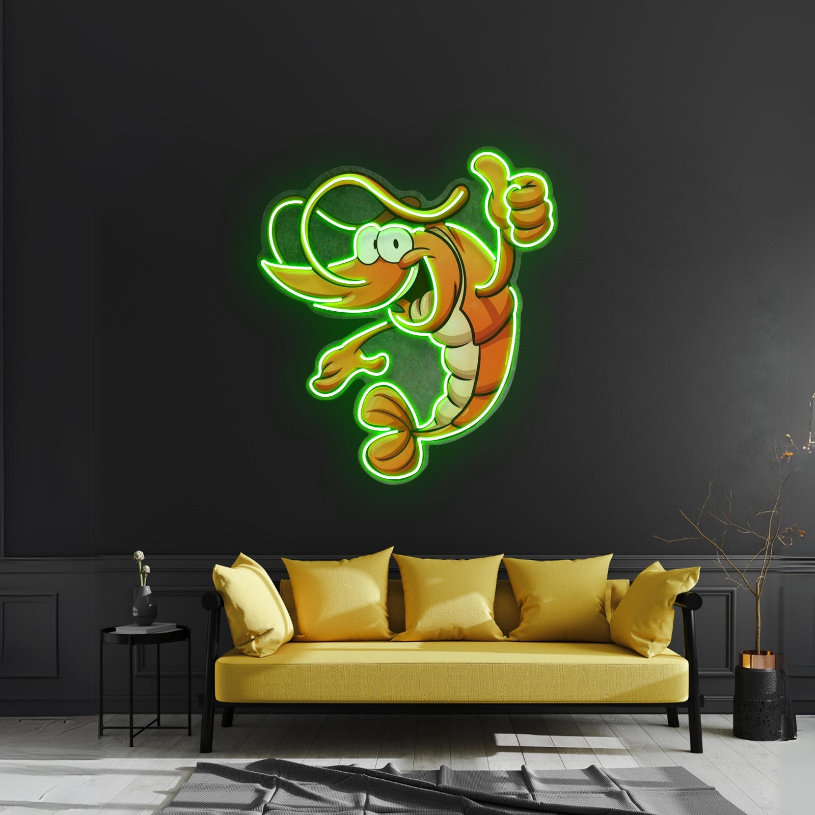 Thumps Up Shrimp Custom Led Signs Artwork For Sale - Shineneon