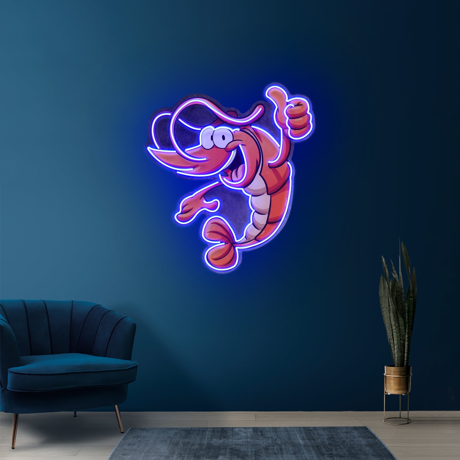 Thumps Up Shrimp Custom Led Signs Artwork For Sale