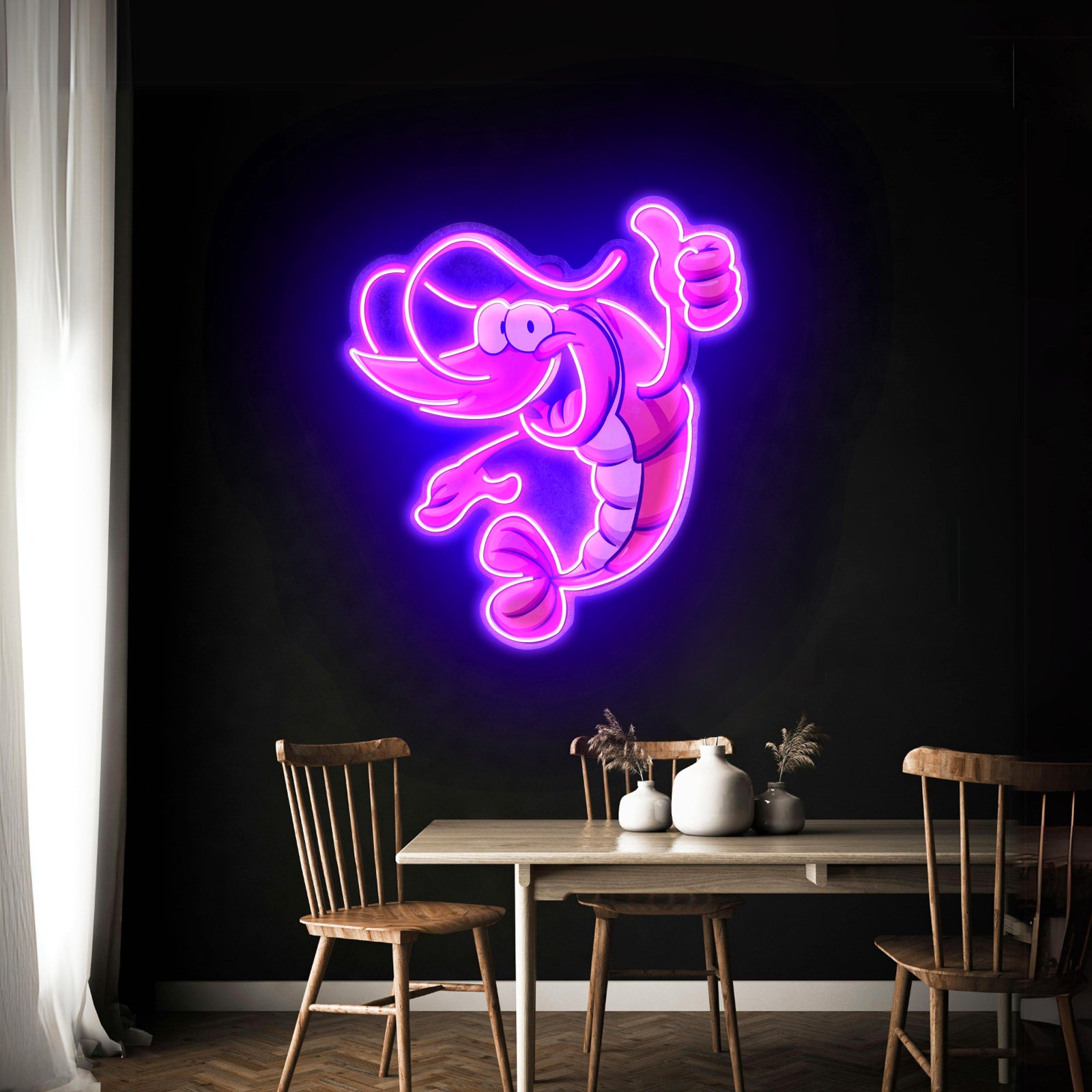 Thumps Up Shrimp Custom Led Signs Artwork For Sale