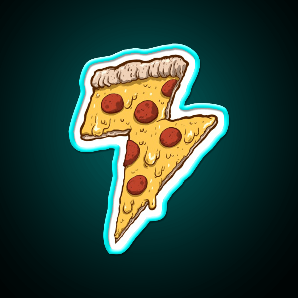 Thunder Cheesy Pizza Fast Food Led Neon Sign For Burger Place Rgb Color - Shineneon